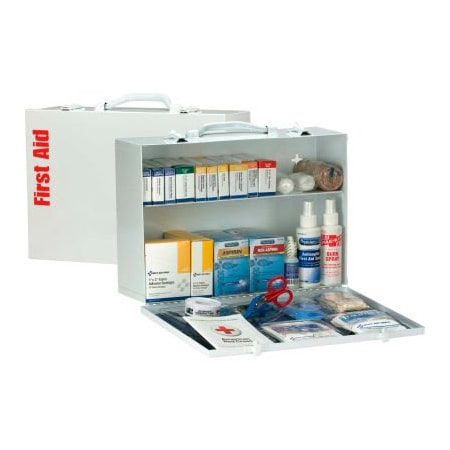 Acme United First Aid Only 90572 2 Shelf First Aid Kit w/Meds, ANSI Compliant, Class A+, Metal Cabinet 90572